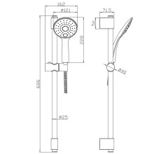 Душевой гарнитур Rossinka AC-26 Хром