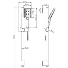 Душевой гарнитур Rossinka AC-27 Хром