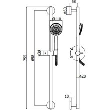 Душевой гарнитур Paffoni Ginevra ZSAL146NO Черный матовый