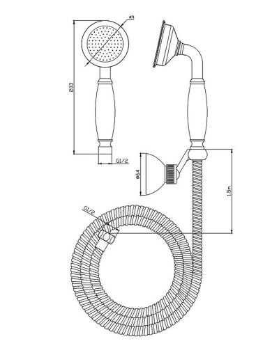 Душевой гарнитур Cezares Lira LIRA-M-DEF2-02-Bi Бронза