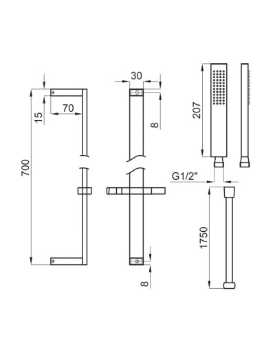 Душевой гарнитур Noken NK Logic N113700003