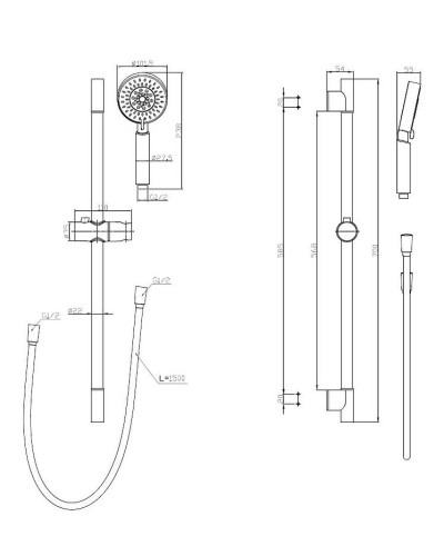 Душевой гарнитур BelBagno Ancona BB-SAL-CRM Хром