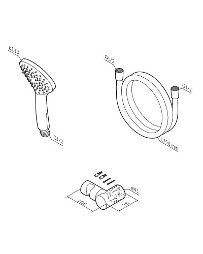 Душевой гарнитур AM.PM Gem F0119022 Черный матовый