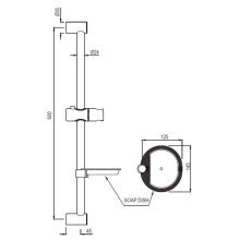 Душевая штанга 60 см Jaquar SHA-CHR-1189N