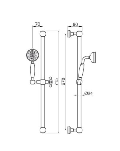 Душевой гарнитур Cezares OLIMP-SD-02 Бронза