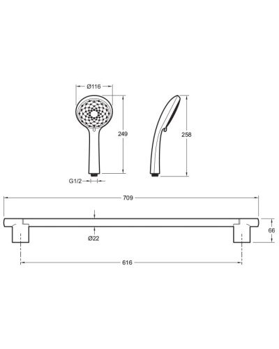 Душевой гарнитур Jacob Delafon Awaken E99899RU-CP Хром