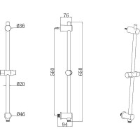 Душевая штанга Ravak 975.00 X07P342 Хром