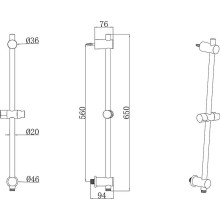 Душевая штанга Ravak 975.00 X07P342 Хром