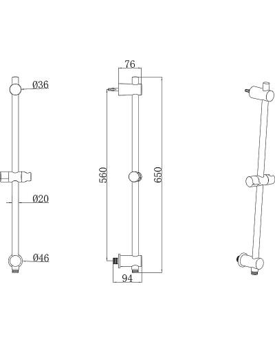 Душевая штанга Ravak 975.00 X07P342 Хром