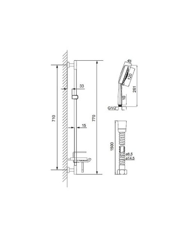 Душевой гарнитур Iddis TSH1601 Хром