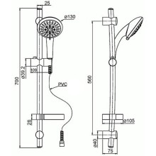 Душевой гарнитур Paini Pavia 50CR124/P17 Хром