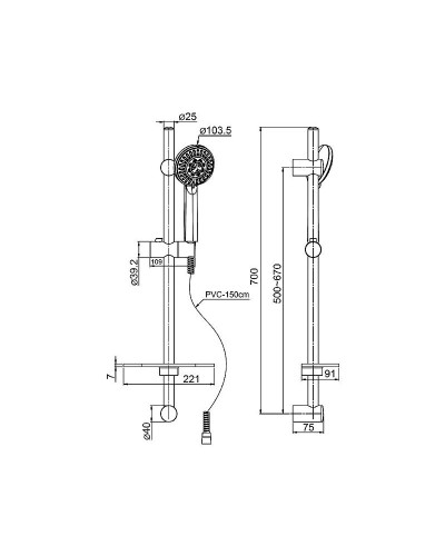 Душевой гарнитур Paini Magia 50CR124/P19 Хром