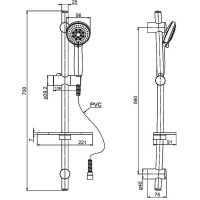 Душевой гарнитур Paini Monza 50CR124/P20 Хром