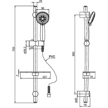 Душевой гарнитур Paini Monza 50CR124/P20 Хром