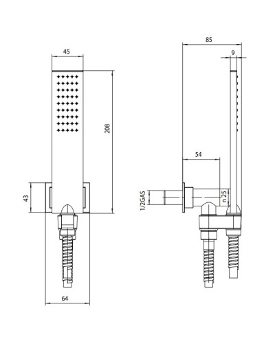 Душевой набор Bossini Flat One C13001C.030