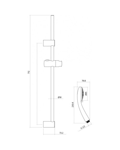 Душевой гарнитур Cersanit Vibe А63067