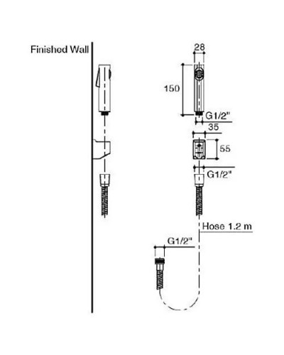 Гигиенический душ Jacob Delafon Cuff E98100-CP Хром