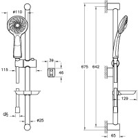 Душевой гарнитур Vitra Samba 3F A45680WSA Хром