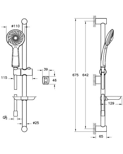Душевой гарнитур Vitra Samba 3F A45680WSA Хром