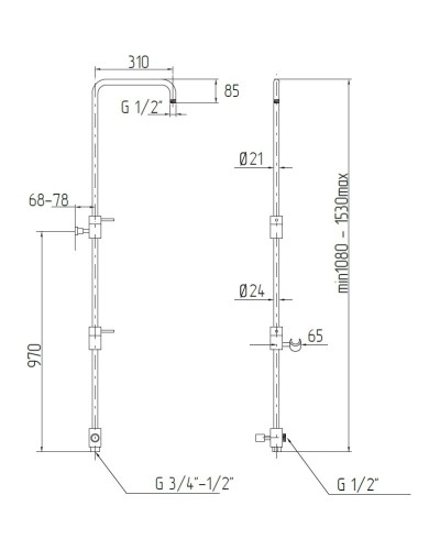 Душевая колонна Migliore Ponte ML.PNT-36.258.CR