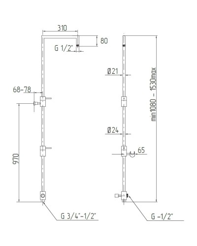 Душевая колонна Migliore Squadra ML.SQR-36.263.CR