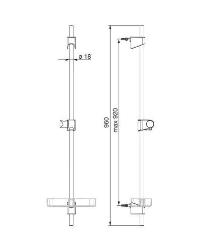 Душевая штанга 960 мм Oras Apollo 254900