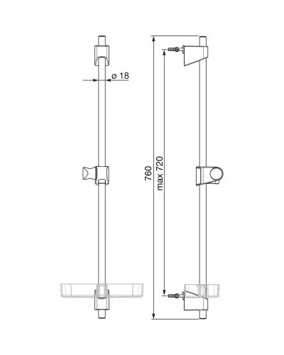 Душевая штанга 760 мм Oras Apollo 254600