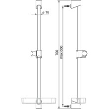 Душевая штанга 700 мм Oras Apollo 253150
