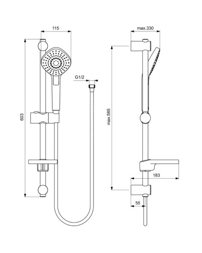 Душевой гурнитур Ideal Standard IdealRain Evo B2621AA
