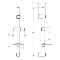 Душевая штанга 68,5 см IDDIS Pond PON6800i17