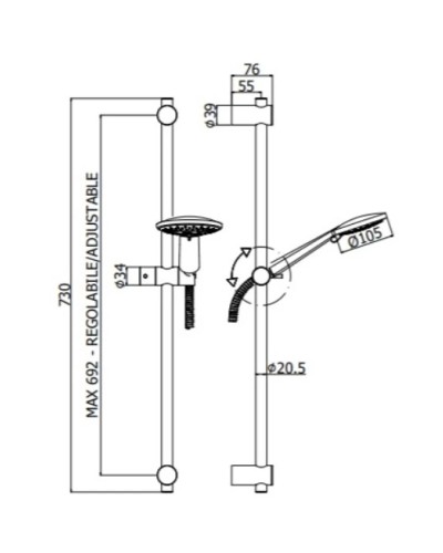Душевой гарнитур Paffoni Brio ZSAL194CR
