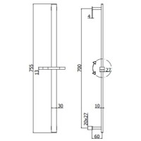 Душевая штанга 75,5 см Paffoni City ZSAL117CR