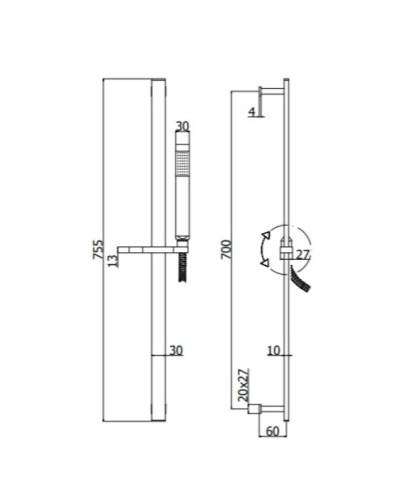 Душевой гарнитур Paffoni City ZSAL145CRAG