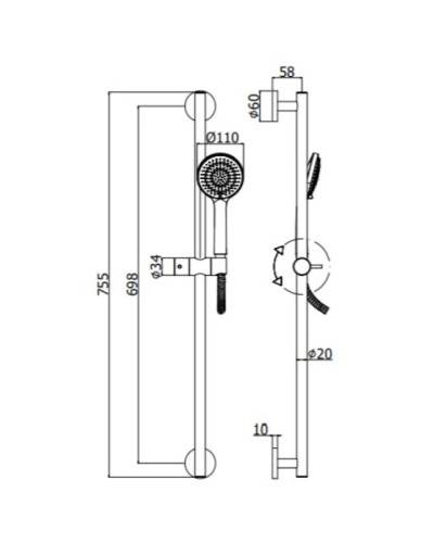 Душевой гарнитур Paffoni Ginevra ZSAL146BO