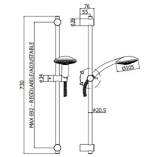 Душевой гарнитур Paffoni Lance ZSAL181CR