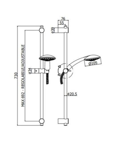 Душевой гарнитур Paffoni Lance ZSAL181CR