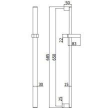 Душевая штанга 685 мм Paffoni Level ZSAL088CR