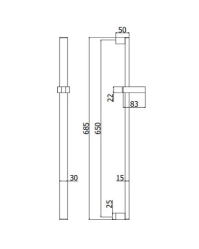 Душевая штанга 685 мм Paffoni Level ZSAL088CR