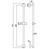 Душевая штанга 75,5 см Paffoni Life ZSAL116CR