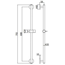 Душевая штанга 75,5 см Paffoni Life ZSAL116CR