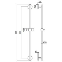 Душевая штанга 75,5 см Paffoni Life ZSAL116HG