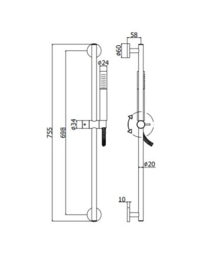 Душевой гарнитур Paffoni Life ZSAL135BO