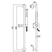 Душевой гарнитур Paffoni Life ZSAL135HG