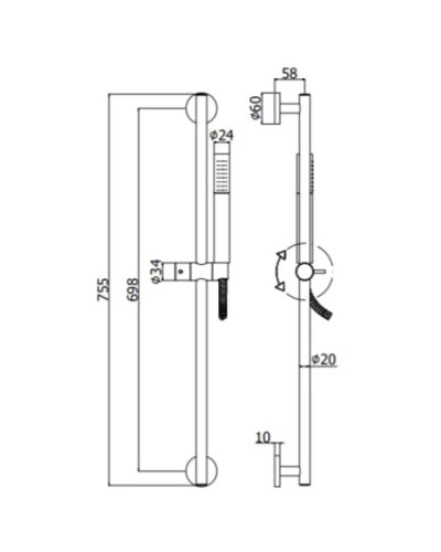 Душевой гарнитур Paffoni Life ZSAL135HGSP