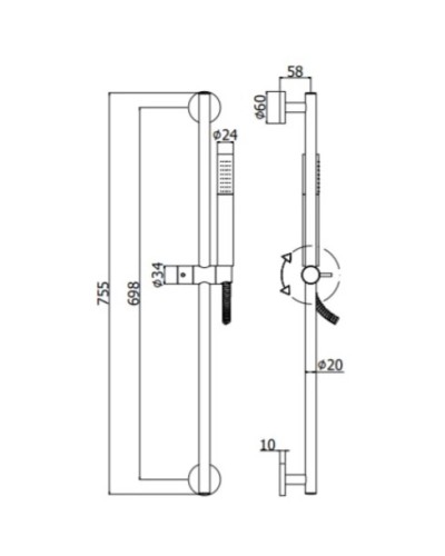 Душевой гарнитур Paffoni Life ZSAL135ROSE