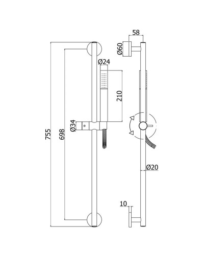 Душевой гарнитур Paffoni Life ZSAL135NKNSP
