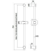 Душевая штанга 76,3 см Paffoni Panama ZSAL131CR