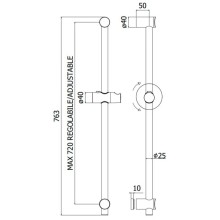Душевая штанга 76,3 см Paffoni Panama ZSAL131CR