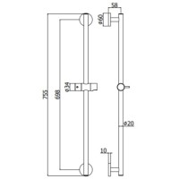 Душевая штанга 75,5 см Paffoni Life ZSAL116BO