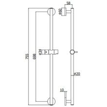 Душевая штанга 75,5 см Paffoni Life ZSAL116BO